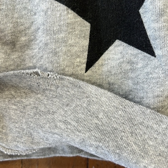 Nununu Gray Star cropped distressed hooded pullover sweatshirt - Picture 10 of 10